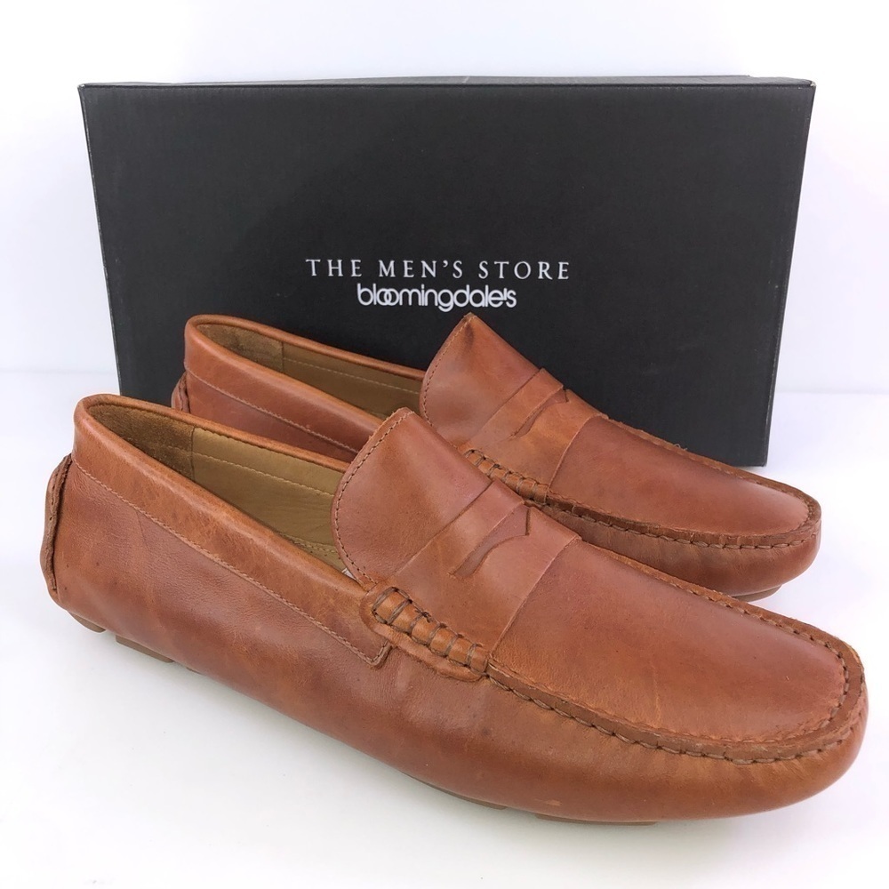 The Men’s Store Bloomingdales Cognac Penny Driver Shoes Size 9.5